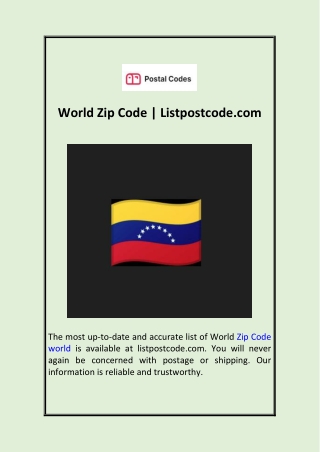 World Zip Code  Listpostcode.com