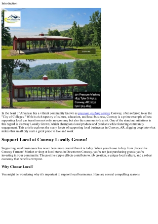 Support Regional at Conway Locally Grown!