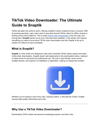 Tiktok  Video Downloader