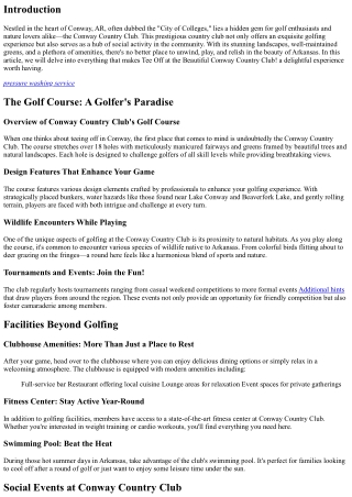 Tee Off at the Beautiful Conway Country Club!