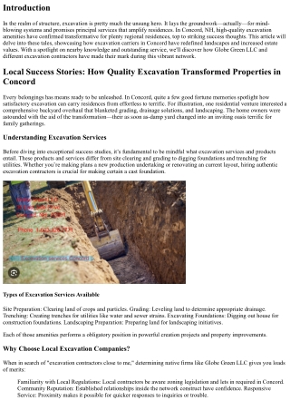 Local Success Stories: How Quality Excavation Transformed Properties in Concord