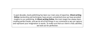 Ghost Writing Online