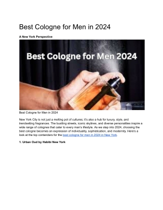 Best Cologne for Men in 2024