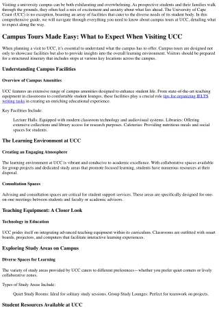 Campus Tours Made Easy: What to Expect When Visiting UCC