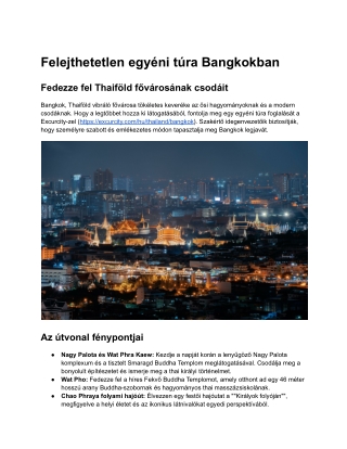 Guided tours in Bangkok