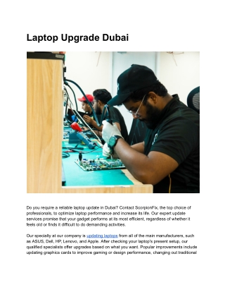 Laptop Upgrade Dubai