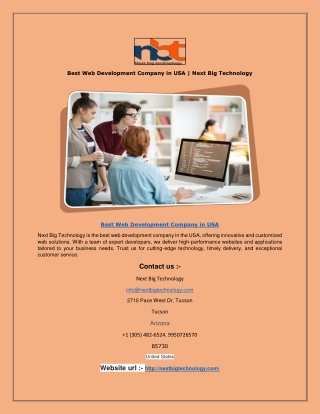 Best Web Development Company in USA | Next Big Technology