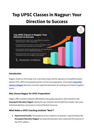 Top UPSC Classes in Nagpur_ Your Direction to Success