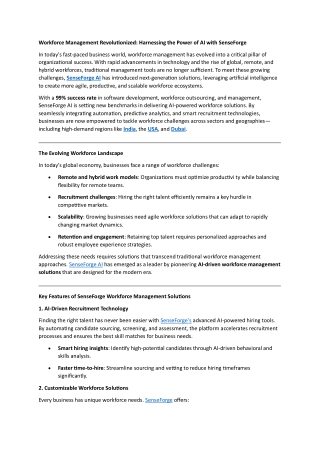 Workforce Management Revolutionized