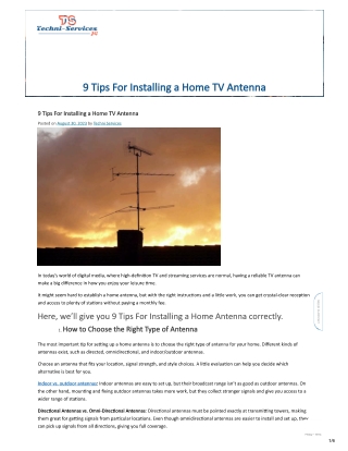 installing a tv antenna
