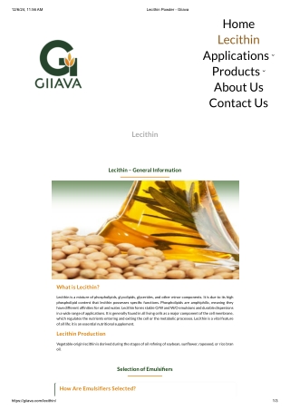 What is Lecithin Powder | Giiava.com