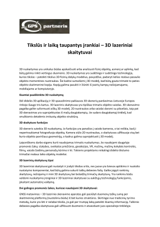 Tikslūs ir laiką taupantys įrankiai – 3D lazeriniai skaitytuvai