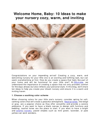 Welcome Home, Baby- 10 Ideas to make your nursery cozy, warm, and inviting