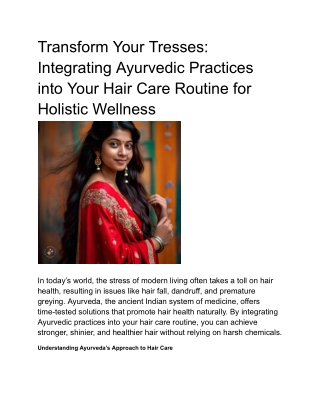 Integrating Ayurvedic Practices into Your Hair Care Routine