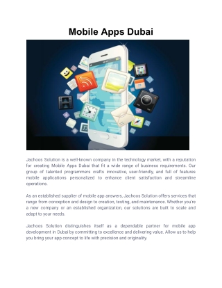 Mobile Apps Dubai