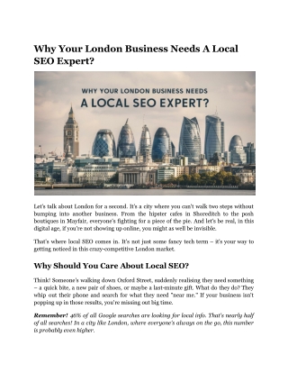 Why Your London Business Needs A Local SEO Expert_