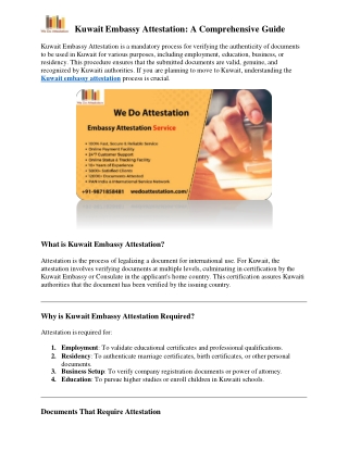 Kuwait Embassy Attestation