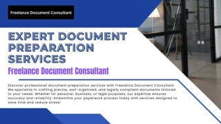 Freelance Document Consultant’s Expert Document Preparation Services