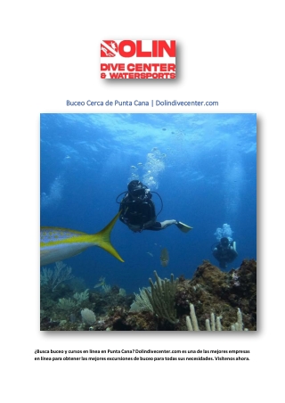 Buceo Cerca de Punta Cana | Dolindivecenter.com