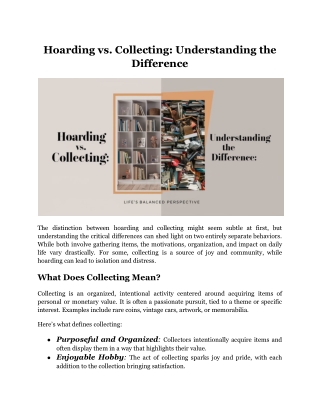 Hoarding vs. Collecting_ Understanding the Difference