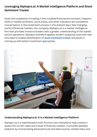 Leveraging Alphapro.ai A Market Intelligence Platform and Stock Sentiment Tracker