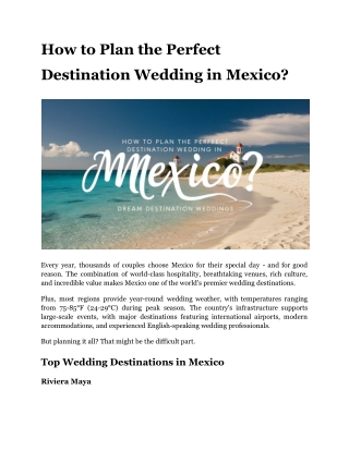How to Plan the Perfect Destination Wedding in Mexico_