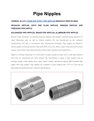 Best Pipe Nipples Online at Best Prices in India
