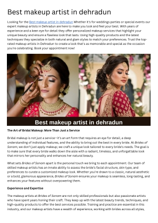 Best makeup artist in dehradun