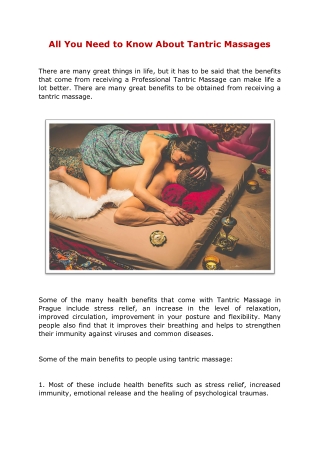 All You Need to Know About Tantric Massages