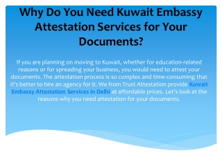 Why Do You Need Kuwait Embassy Attestation Services
