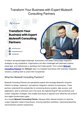 Mulesoft Consulting Partners