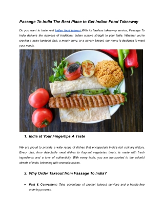 Passage To India The Best Place to Get Indian Food Takeaway