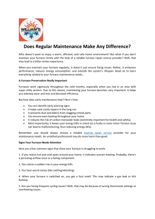 Does Regular Maintenance Make Any Difference
