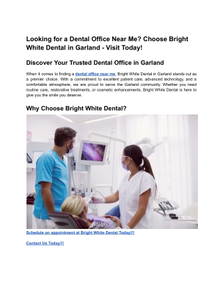 Looking for a Dental Office Near Me