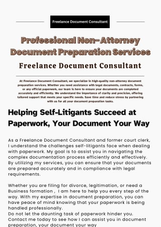 Professional Non-Attorney Document Preparation Services