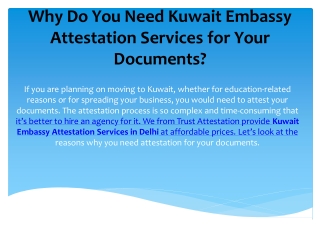 Why Do You Need Kuwait Embassy Attestation Services