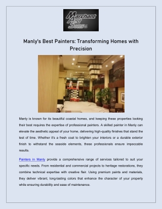 Manly's Best Painters: Transforming Homes with Precision