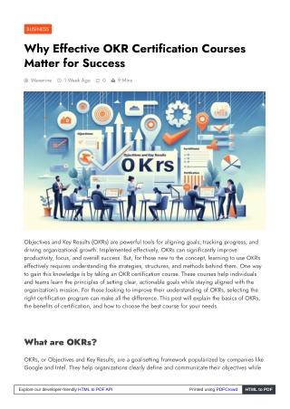 Effective OKR Certification Courses Matter for Success