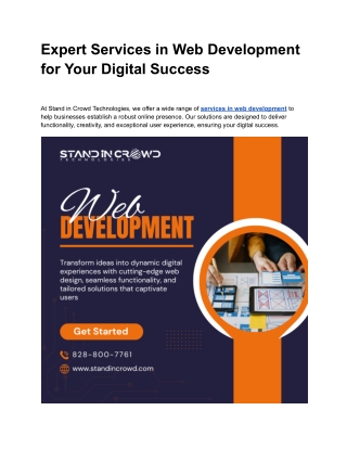 Expert Services in Web Development for Your Digital Success