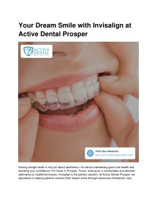 Your Dream Smile with Invisalign at Active Dental Prosper