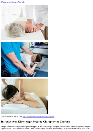 Chronic Neck Pain Relief Carrara (07) 5539 9798