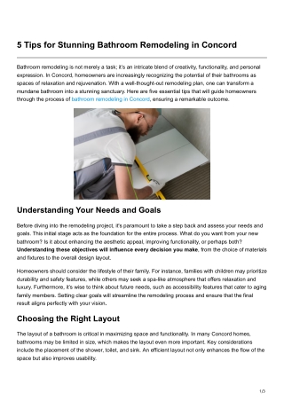 5 Tips for Stunning Bathroom Remodeling in Concord