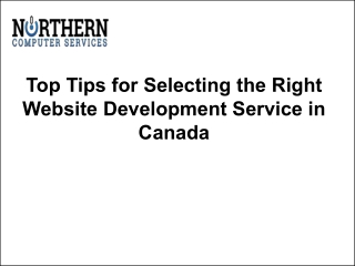 Top Tips for Selecting the Right Website Development Service in Canada