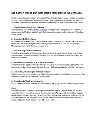 Die besten Hacks zur Installation Ihrer Balkon-Solaranlage (1)