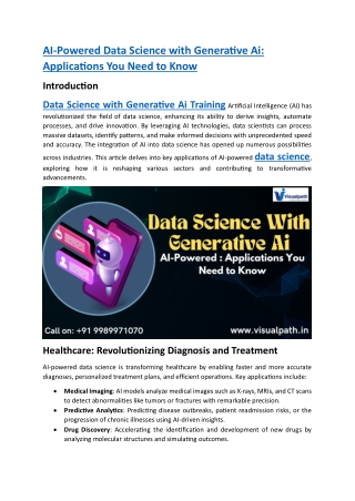 Data Science With Generative Ai | Data Science Course