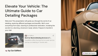 Elevate Your Vehicle The Ultimate Guide to Car Detailing Packages