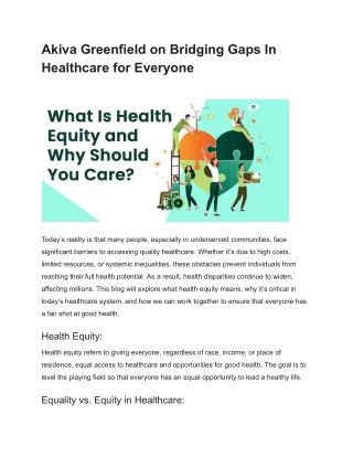 The Current State of Health Inequities