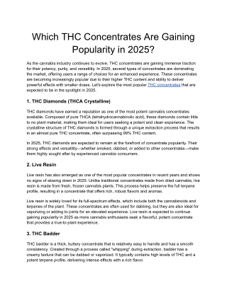 Which THC Concentrates Are Gaining Popularity in 2025_
