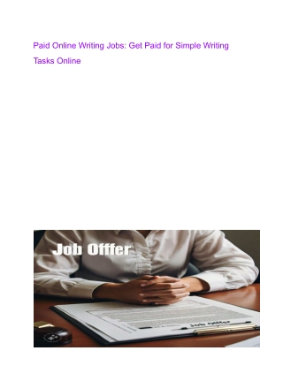Paid Online Writing Jobs- Get Paid for Simple Writing Tasks Online