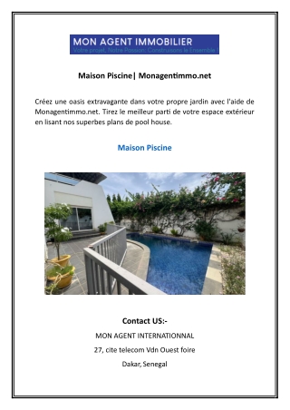 Maison Piscine Monagentimmo.net